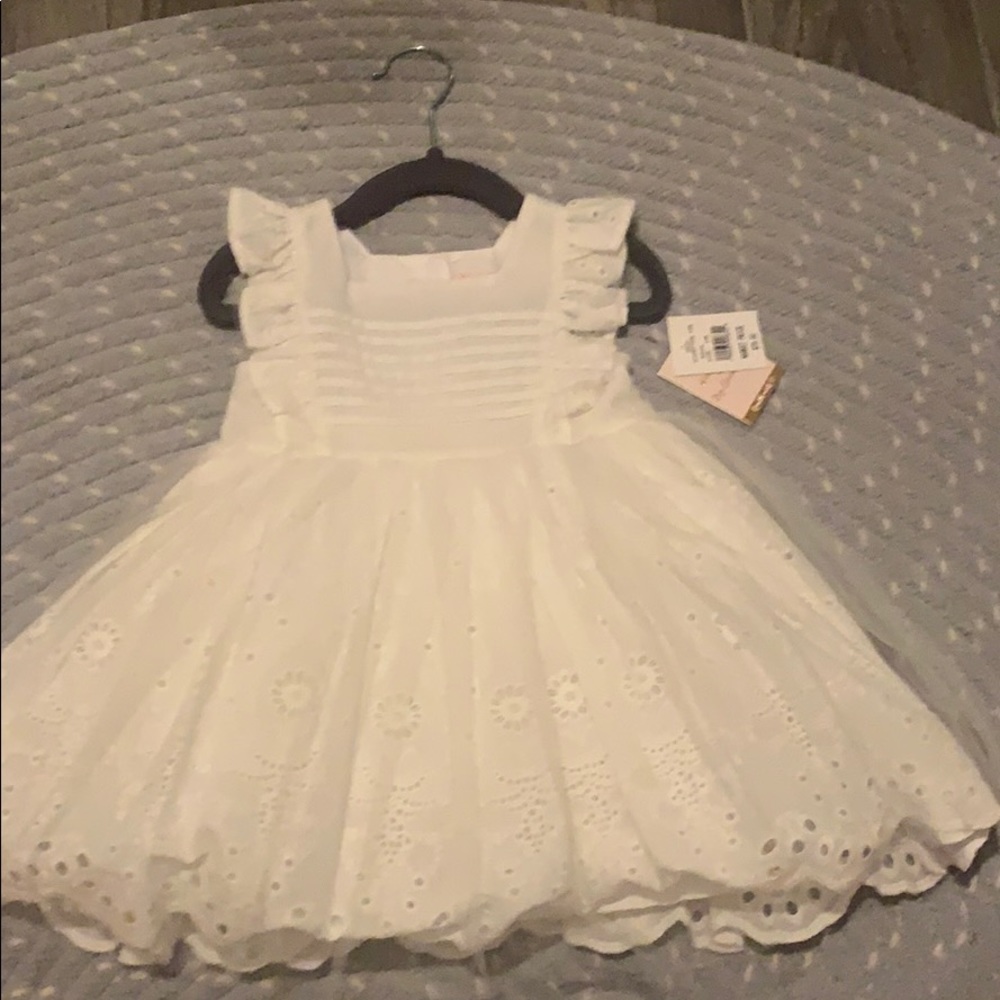 White eyelet/lace dress